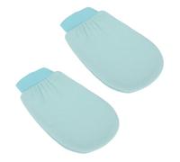Angoily Scrub Mitten Back Scrub Towels 2Pcs Plant Fibre Exfoliating Bath Gloves with Rich Lather for Travel Camping Body