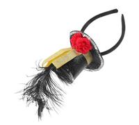Angoily Sequin Mini Top Hat Headband Black Plastic for Steampunk and Carnival Party Costume Accessory