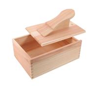 Angoily Shoe Shine Storage Shoe Polish Storage Box Wooden with Easy Access and Wide Opening Design, Beige Square Shoe Care Storage Case for Home Office, 28.00X20.00X20.00cm