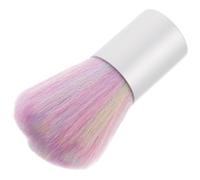 Angoily Short Handle Nail Art Brush with Rainbow Soft Bristles Multi-color Manicure Dust Brush for Acrylic Nails Cleaning Tool for Professional
