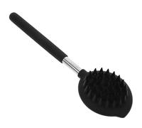 Angoily Silicone Long Handle Body Scrubber Back Scrubber Bath Brush with Dual-Sided Massage for Effective Body Cleaning Black Bathing Tool for Shower Use