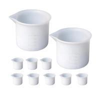 Angoily Silicone Measuring Cups Scaled Markings for Epoxy Resin Easy to Clean 12pcs with 50ml Capacity No Gaps for Resin Art Craft and DIY Crafts Making