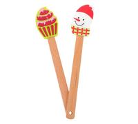 Angoily Silicone Spatula Cake Cream Spatula: Rubber Butter Scraper Spoon for Cooking Baking Mixing 2pcs Christmas Spatula Xmas Pan Dish Scraper Random Style