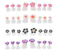 Angoily Silicone Toe Separators Assorted Colours 32 Pcs Comfortable and Safe Flower-shaped Gel Spreaders for Effective Toe Correction and Separation for Pedicure and Nail Art