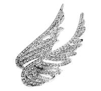 Angoily Silver Alloy Wing Brooch Pin for Formal Events Elegant Design Stylish Luxury Crystal Pin Adds Refinement Secures Ties Decoration Suit Lapel Accessory for Men Women