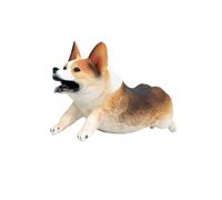 Angoily Simulation Corgi Model Ornament Running Dog Figurine Realistic Pet Animal Desktop Decoration for Home Office Car Cabinet Small Detailed Corgi and Dog Ornament Collectors
