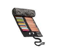 Angoily Slots Canvas Pencil Wrap Roll Organizer Portable Pencil Storage Case for Drawing Coloring Pattern Design for Study Travel