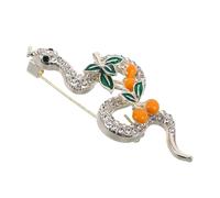 Angoily Snake Brooch Ornament Snake Pin Chic Zinc Alloy Rhinestone Decoration Elegant Stylish Accessory for Occasions Celebrating Chinese Zodiac