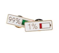 Angoily Social Battery Brooch Pins 2Pcs, Creative Metal Lapel Badge with Battery Level Display, Cute Japanese Inspired Collar Pins for Bags, Scarves, and Shirts
