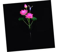 Angoily Solar Color Changing Lotus Flower Light with LED Butterflies and Dragonflies Outdoor Lawn Decorative Solar Garden Lamp for Patio