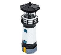 Angoily Solar Powered Resin Rotating Lighthouse LED Outdoor Garden Light Waterproof Landscape Yard Lawn Decor for Patio and Courtyard