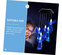 Angoily Solar Powered Wind Chime Light with Angel Design Outdoor Hanging Windbell for Garden Patio Decor Easy to Install LED Color Changing Wind Chimes