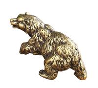 Angoily Solid Brass Polar Bear Figurine Desktop Ornament Decorative Bear Statue with Smooth Base for Stable Display Elegant Vintage Adornment for Office Tea Table Shelf Decor