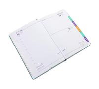 Angoily Spanish Daily Agenda Notebook Portable Multi Function Planner Notepad for School Work Family with Delicate Light Blue Cover and Smooth Writing