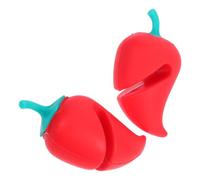 Angoily Spill-Proof Silicone Lid Lifters 2Pcs Red Pepper Shape for Pan Lid Steam Release and Boil over Control Cooking Tool