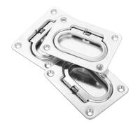 Angoily Spring Loaded Marine Stainless Steel Flush Pull Hatch Latch 3Pcs Handles for Boat Deck Floor and Yacht Trap Door