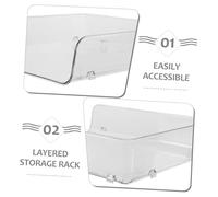 Angoily Stackable Transparent Fridge Shelf Divider for Refrigerator and Freezer Organizer for Meat Vegetables and Leftovers Easy Clean Kitchen Storage Rack