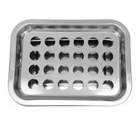 Angoily Stainless Steel Communion Cup Tray with 24 Holes Covered Holder for Church Eucharist Service Supplies Communion Ware Sacrament Serving Tray