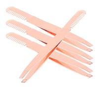 Angoily Stainless Steel Eyebrow Tweezers with Comb 4pcs Lightweight Brow Shaping Tools for Removing Ingrown Hairs and Precise Eyebrow Plucking for Women and Men