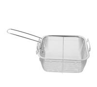 Angoily Stainless Steel Fryer Basket with Folding Handle Deep Fryer Chip Basket Oil Strainer for Kitchen Use Suitable for French Fries Vegetables and Meat 13X8X3.3 Inch
