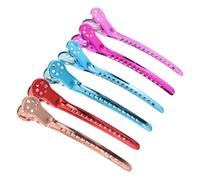 Angoily Stainless Steel Hair Clips Non-slip Sectioning Clips 6pcs Random Color for Hairdressing and Hair Coloring Suitable for Professional Salon and Individual Use