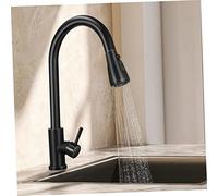 Angoily Stainless Steel Kitchen Tap with Pull Out Spray Rotatable Spout Durable Mixer Faucet with Honeycomb Bubbler for Kitchen Bathroom Laundry and Bar Includes Inlet Hoses