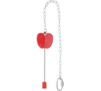 Angoily Stainless Steel Parrot Fruit Holder with Red Chain, Portable Bird Food Skewer for Hanging Cage, Household Vegetable Skewer Feeder for Parrots and Small Birds