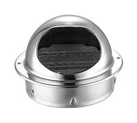 Angoily Stainless Steel round Exhaust Hood 100mm Polished Thickened Vent Cover Silver with Rain Prevention and Easy Installation for Outdoor Environment Use