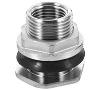 Angoily Stainless Steel Water Tank Connector with Threaded Bulkhead Recessed Gasket for No Water Leakage and Aquarium Fish Tanks Sturdy Silver Compression Fitting