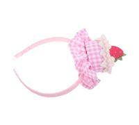 Angoily Strawberry Cake Headband for Women Comfortable Elastic Fabric Hairband with Whimsical Strawberry Design for Parties Costumes and Everyday Wear