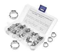Angoily Sturdy 304 Stainless Steel Pipe Brackets Clamps 70pcs Clamp Set Crimp Rings for Fittings Professional Grade