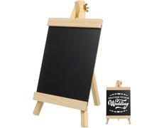 Angoily Tabletop Blackboard with Easel - 17x29cm Double-Sided Chalkboard Sign for Wedding, Cafe Menu & Home Decor - Adjustable Wooden Stand for Stable Display of Daily Notes & Events