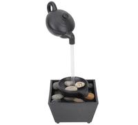 Angoily Tabletop Waterfall Fountain Indoor Fountain Desktop Water Ornament Plastic Lightweight Easy to Use Not Easy to Fade Concise Stylish Fengshui Desktop Decor for Office and Shopping