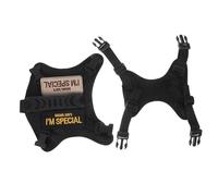 Angoily Tactical Cat Harness and Leash Set Adjustable Escape-proof Padded Walking Vest Black with Embroidered Detail for Small Cats and Kittens