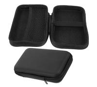 Angoily Tampon Storage Bag Organizer Pouches 2pcs Small Carrying Case in Black Eva with Multi-partition Design, Mesh Pocket, and Elastic Band for Power Adapters and Devices, for Travel