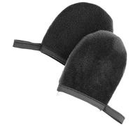 Angoily Tanning Mitts 2pcs Reusable Lotion Applicator Gloves for Self Tanning and Sun Lotion Application, Black Velvet Finger Gloves for Even Sunbed and Outdoor Tan