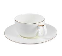 Angoily Tea Cup and Saucer Ceramic Espresso Set 180Ml Suitable for Breakfast Meeting and Casual Dining