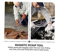 Angoily Telescopic Magnetic Pickup Tool with LED Aluminum Alloy Flashlight Portable Extendable Magnet for Mechanics and Craftsmen Silver Stick for Easy Carry and Precise Object Retrieval