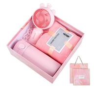 Angoily Thank You Basket Self Care Kit Gifting Items Blanket Basket Portable Fan Birthday Package Thermal Mug Party Favors Relaxing Care Package for Women Pink
