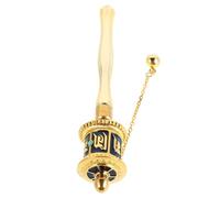 Angoily Tibetan Buddhist Prayer Wheel Handheld Spinning Wheel Painted Alloy Cylinder Conveniently Portable Display Piece for Travel and Meditation Assorted Colour