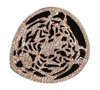 Angoily Tiger Head Brooch Pin Clothing Brooch Zinc Alloy Rhinestone Decorative Accessory Elegant Lapel Pin for Formal Occasions