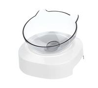 Angoily Tilted Pet Slant Food Bowl for Cats and Dogs Plastic Whisker- Dish with Neck Protection Single Cat Food and Water Feeder