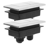 Angoily Toilet Tank Flush Buttons Practical Replacement Abs Material Easy to Install Dual Push Button 2pcs Universal for Bathroom Water Tank