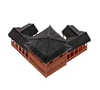 Angoily Traditional Chinese Inn Model Aquarium Ornament Miniature Building 6X6X4Cm for Household Garden Desktop Display