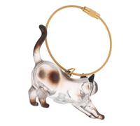 Angoily Transparent Pet Hair Keepsake Keychain Capsule Versatile Cat Whisker Storage Pendant for Memorial Souvenirs and Hair Accessories Organizer Cute Siamese Cat Design