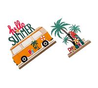 Angoily Tropical Table Decor Hawaiian Wooden Sign 2pcs Party Accessories for Hawaiian Theme Events