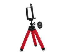 Angoily Universal Red Selfie Stick Tripod with Extendable Octopus Phone Stand and Wireless Remote for Smartphone Photography