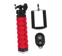 Angoily Universal Selfie Stick Tripod Remote Control Extendable Phone Stand for Travel Photography Red Sponge Octopus Holder