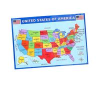 Angoily Usa Map Wall Art Educational Poster for Bedrooms and Classrooms Wear-resistant America Map with State and City Labels Geography Learning Tool for Students and Social Studies