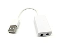 Angoily Usb 2.0 Mini Sound Card Adapter with Cable Line Virtual 7.1 Channel Audio Converter for Notebook and Laptop Plug and Play White